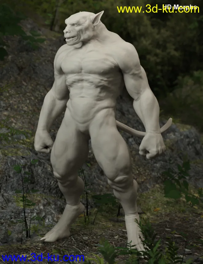 WolfBeast with dForce Hair for Genesis 8 Male模型的图片9