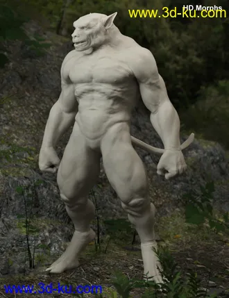 3D打印模型WolfBeast with dForce Hair for Genesis 8 Male的图片