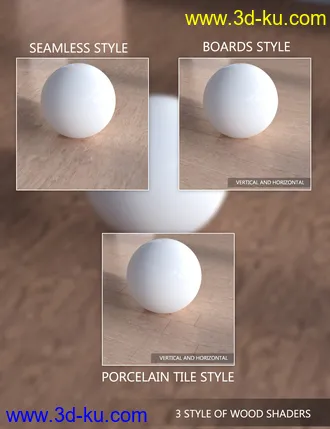 3D打印模型Wood and Marble - Iray Shaders的图片