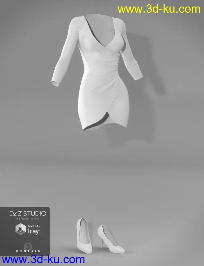 Wrap Dress for Genesis 3 Female(s)模型的图片5