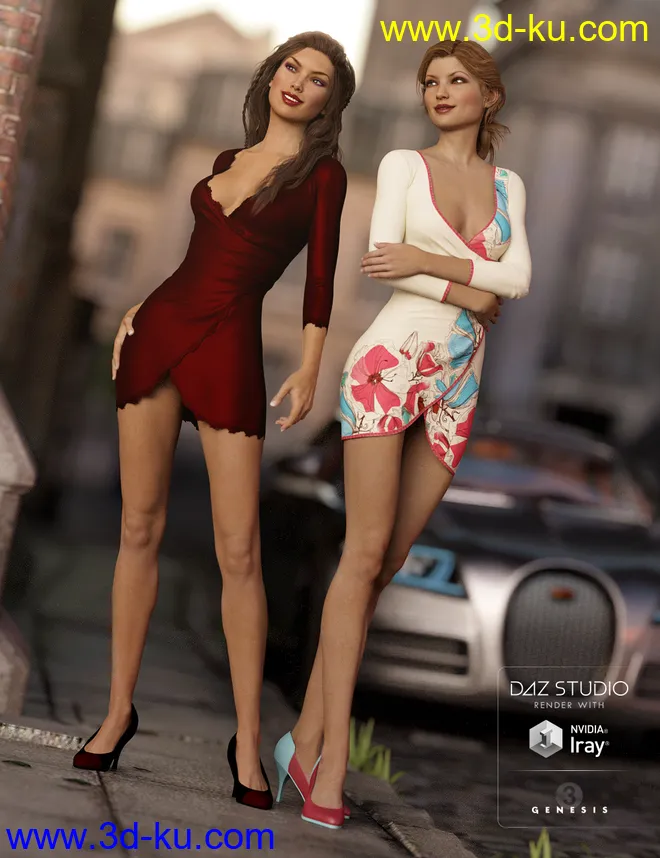 Wrap Dress for Genesis 3 Female(s)模型的图片6