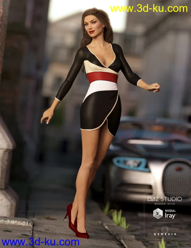 Wrap Dress for Genesis 3 Female(s)模型的图片7