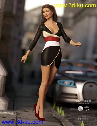 3D打印模型Wrap Dress for Genesis 3 Female(s)的图片