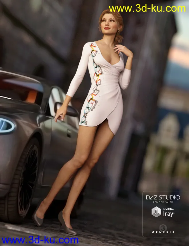 Wrap Dress for Genesis 3 Female(s)模型的图片8