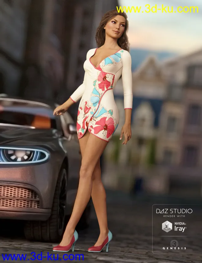 Wrap Dress for Genesis 3 Female(s)模型的图片9