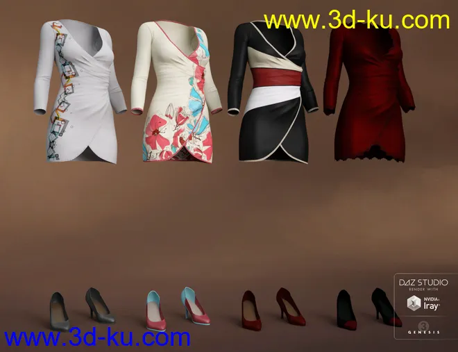 Wrap Dress for Genesis 3 Female(s)模型的图片11