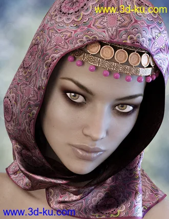 3D打印模型X-Fashion Bohemian Head Scarf的图片