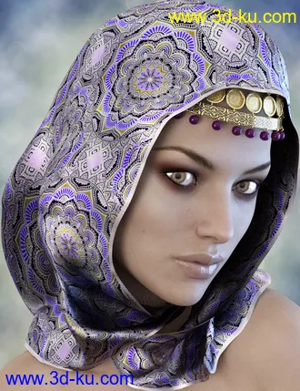 3D打印模型X-Fashion Bohemian Head Scarf的图片
