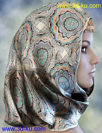 3D打印模型X-Fashion Bohemian Head Scarf的图片