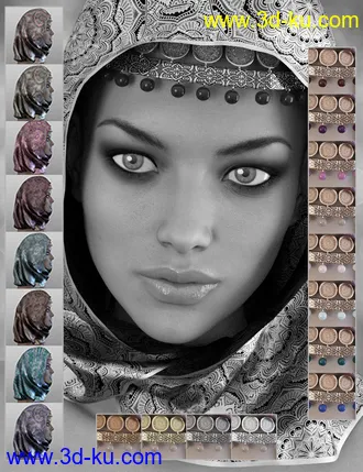 3D打印模型X-Fashion Bohemian Head Scarf的图片