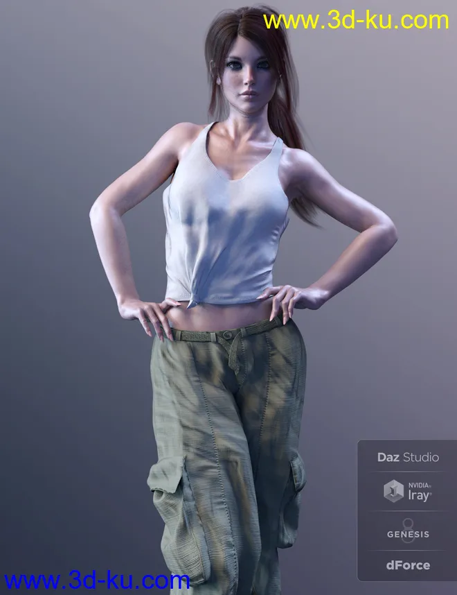 X-Fashion Boho Chic Outfit 03 for Genesis 8 Female(s)模型的图片1
