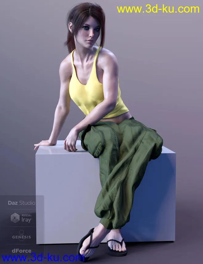 X-Fashion Boho Chic Outfit 03 for Genesis 8 Female(s)模型的图片2
