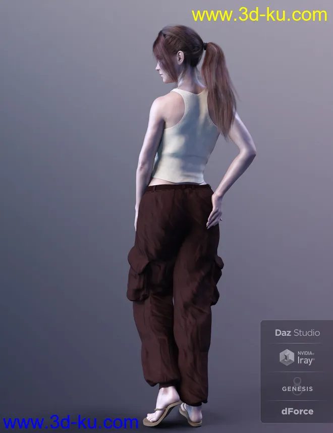 X-Fashion Boho Chic Outfit 03 for Genesis 8 Female(s)模型的图片5
