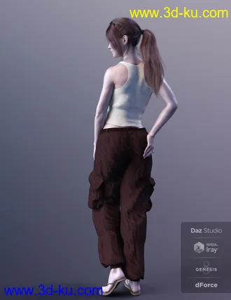 3D打印模型X-Fashion Boho Chic Outfit 03 for Genesis 8 Female(s)的图片