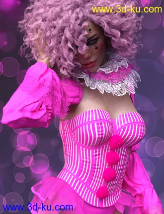 3D打印模型X-Fashion Clown Costume for Genesis 8 Female(s)的图片