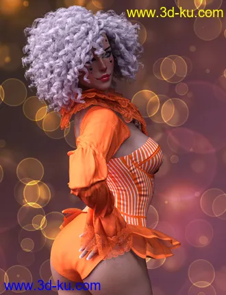 3D打印模型X-Fashion Clown Costume for Genesis 8 Female(s)的图片