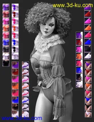 3D打印模型X-Fashion Clown Costume for Genesis 8 Female(s)的图片