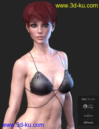3D打印模型X-Fashion Heavy Sensual Bikini for Genesis 8 Females的图片