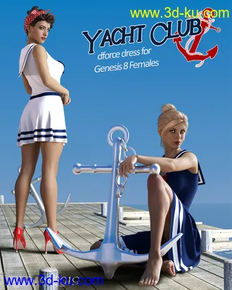 3D打印模型Yacht Club dForce dress for Genesis 8 Females的图片
