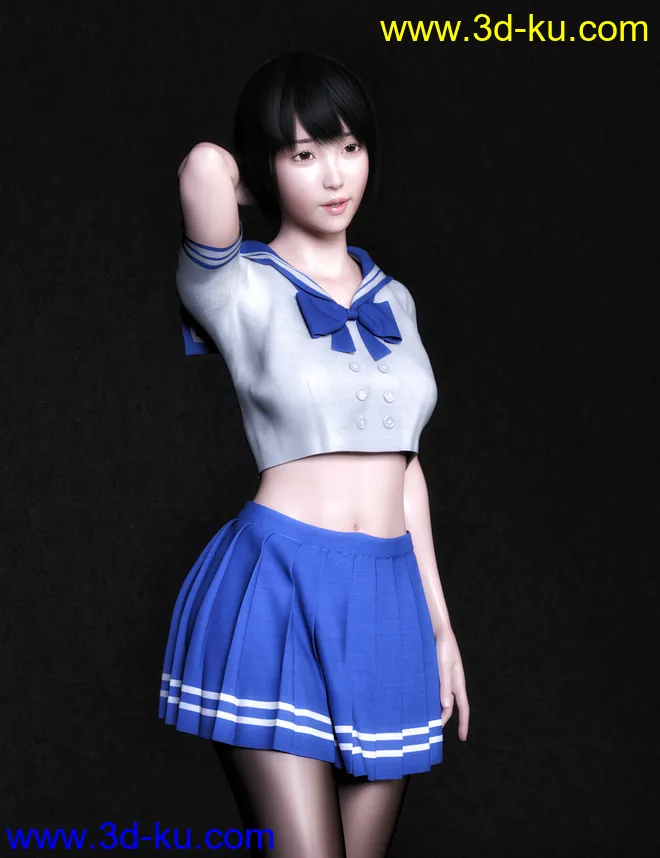 Yuna Character and Hair for Genesis 8 Female模型的图片2