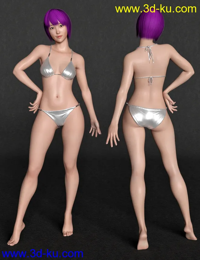 Yuna Character and Hair for Genesis 8 Female模型的图片9