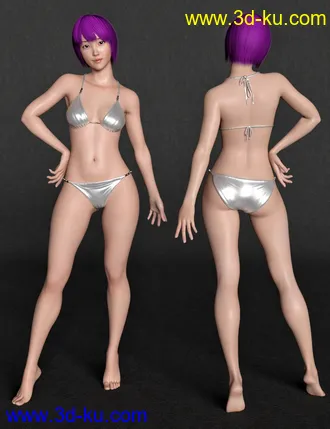 3D打印模型Yuna Character and Hair for Genesis 8 Female的图片