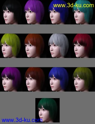 3D打印模型Yuna Character and Hair for Genesis 8 Female的图片