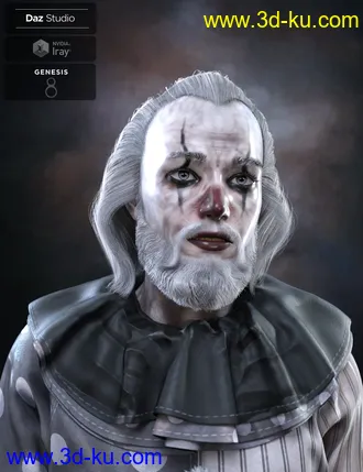 3D打印模型Yussef Hair Beard and Eyebrows for Genesis 8 Male(s)的图片
