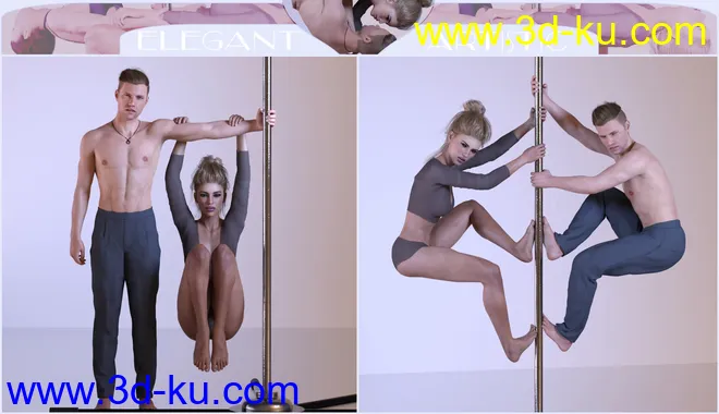 Z Aerial Pole Dance and Poses for Genesis 3 and 8模型的图片5