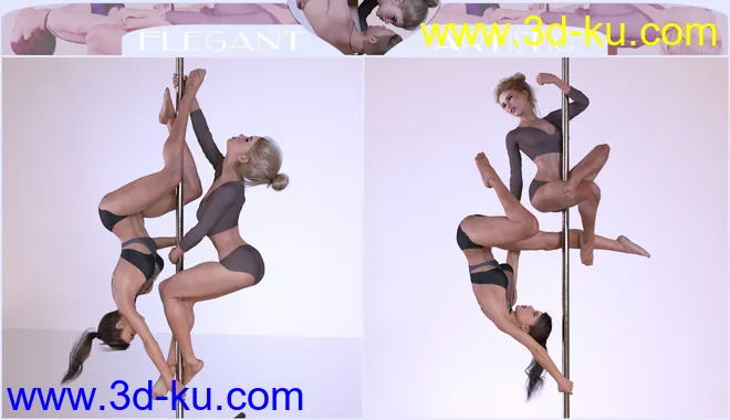 Z Aerial Pole Dance and Poses for Genesis 3 and 8模型的图片9