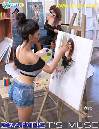 3D打印模型Z Artist's Muse Environment and Poses的图片