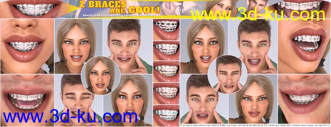 Z Braces are Cool for Genesis 8 Male and Female模型的图片3