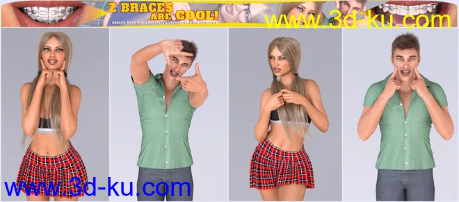 Z Braces are Cool for Genesis 8 Male and Female模型的图片5
