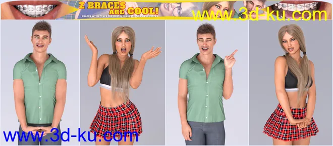 Z Braces are Cool for Genesis 8 Male and Female模型的图片7