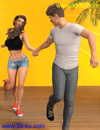3D打印模型Z Catch Me If You Can Couple Poses for Genesis 3 and 8的图片