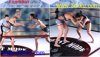 3D打印模型Z Combat Ring and Poses for Genesis 3 and 8的图片