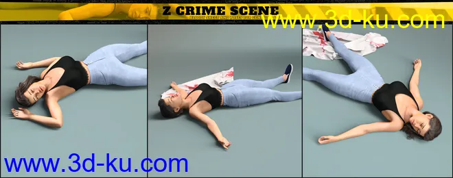 Z Crime Scene Bloody Sheet and Poses for Genesis 3 and 8模型的图片10