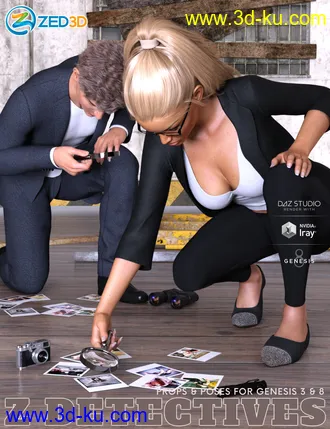 3D打印模型Z Detectives Props and Poses for Genesis 3 and 8的图片