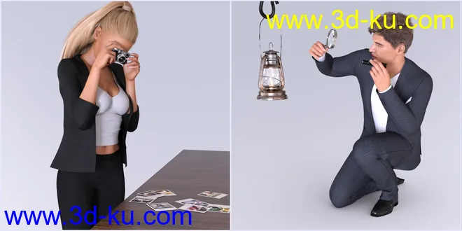 Z Detectives Props and Poses for Genesis 3 and 8模型的图片6