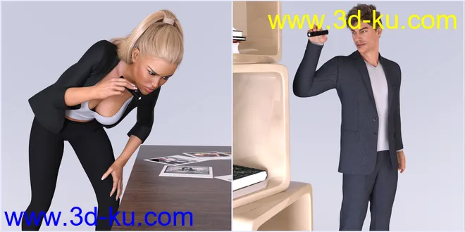 Z Detectives Props and Poses for Genesis 3 and 8模型的图片7