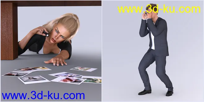 Z Detectives Props and Poses for Genesis 3 and 8模型的图片10