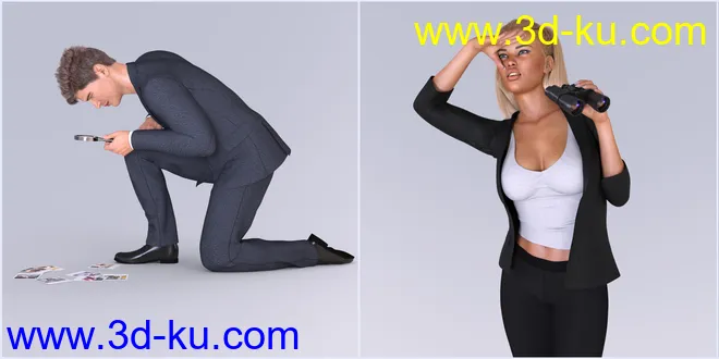 Z Detectives Props and Poses for Genesis 3 and 8模型的图片11