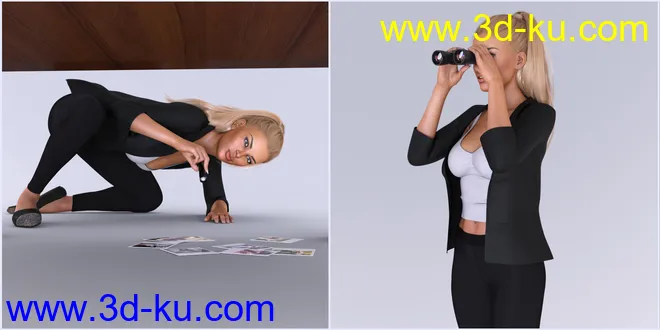 Z Detectives Props and Poses for Genesis 3 and 8模型的图片12