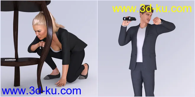 Z Detectives Props and Poses for Genesis 3 and 8模型的图片13