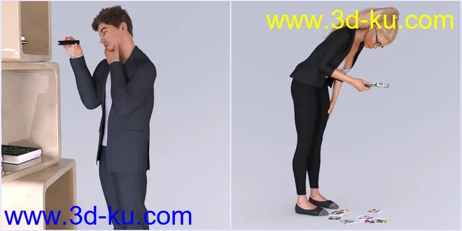 Z Detectives Props and Poses for Genesis 3 and 8模型的图片14