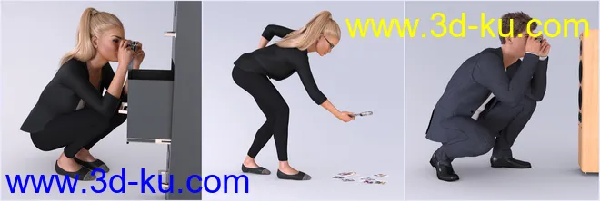 Z Detectives Props and Poses for Genesis 3 and 8模型的图片16