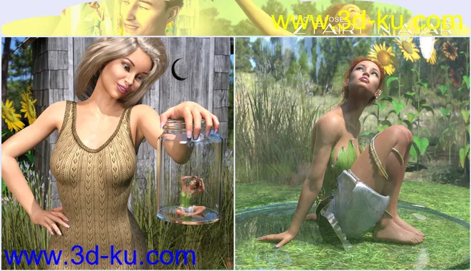 Z Fairy in a Jar Props and Poses for Genesis 3 and 8模型的图片5