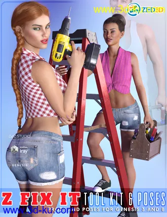 3D打印模型Z Fix It Tool Kit and Poses for Genesis 3 and 8的图片