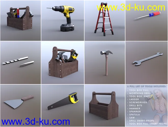 Z Fix It Tool Kit and Poses for Genesis 3 and 8模型的图片2