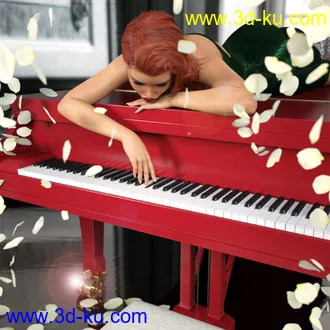 3D打印模型Z Grand Piano and Poses for Genesis 3 and 8的图片